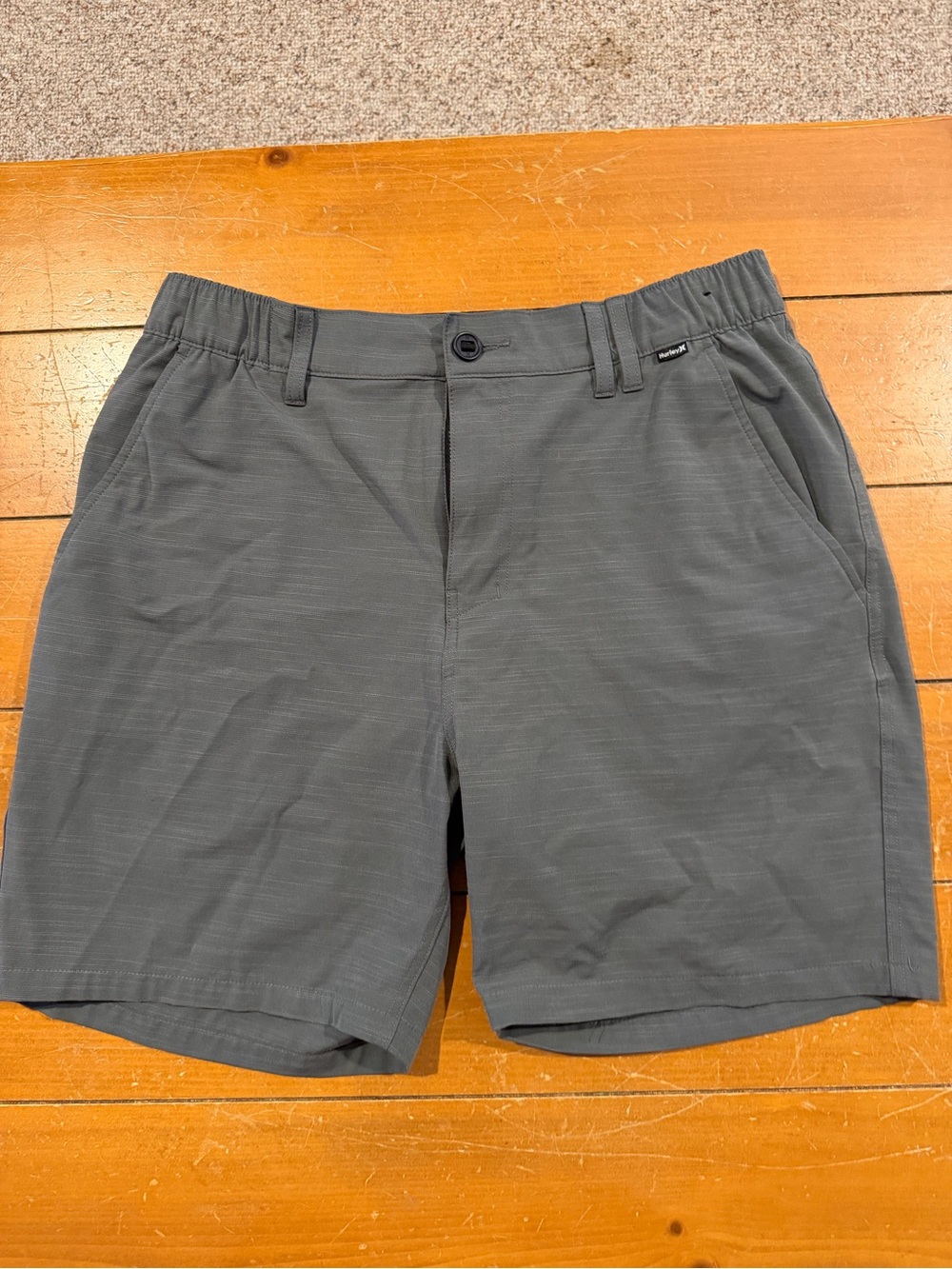 Hurley Men's Charcoal Flat Front Casual Shorts